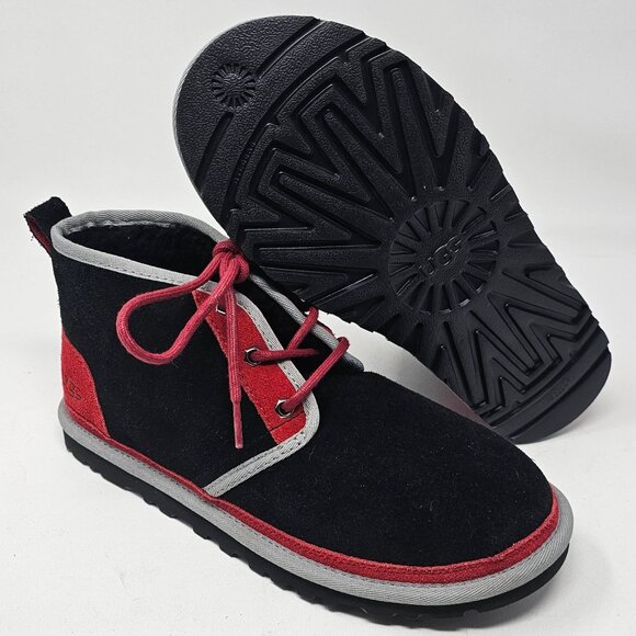 NEW! Ugg Neumel Mashup Black Red Suede Chukka Boots Mens Size 10 - Picture 10 of 13